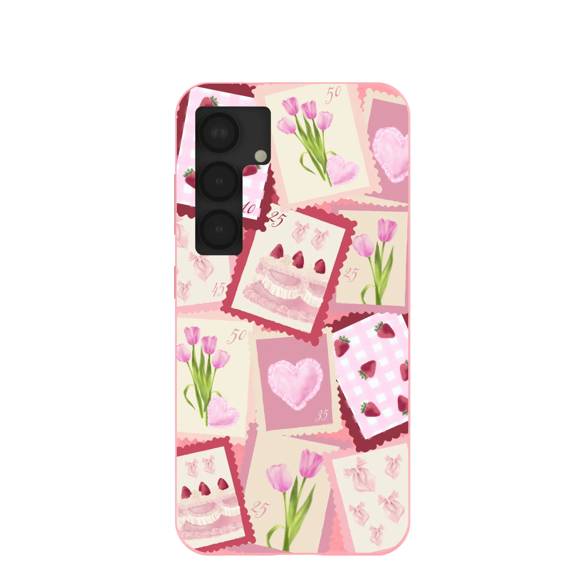 Grip Layer Flexible Detail Bubblegum Pink Love Letters Samsung Galaxy S25 Case