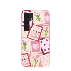 Grip Layer Flexible Detail Bubblegum Pink Love Letters Samsung Galaxy S25 Case