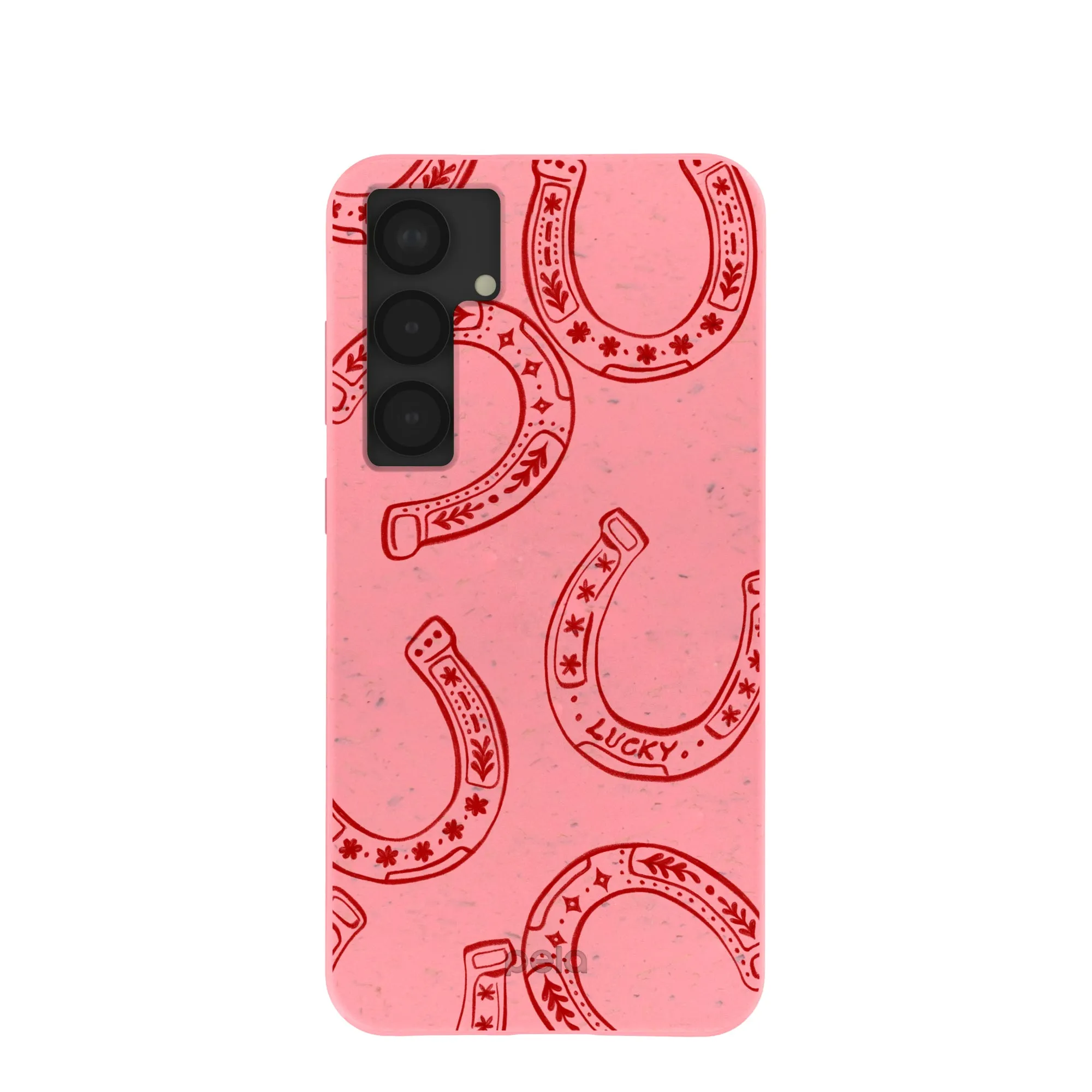 Printed Graphic Fashion Detail Bubblegum Pink Lucky Horseshoe Samsung Galaxy S25 (Plus) Case