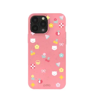 Premium Touch Durable Texture Finish Bubblegum Pink Pretty Picnic iPhone 13 Pro Max Case