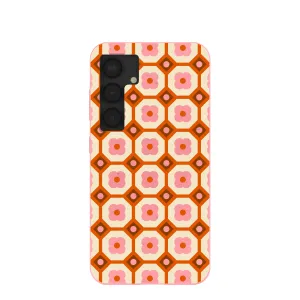 Bubblegum Pink Retro Tiles Samsung Galaxy S25 Case Modern Pattern Style