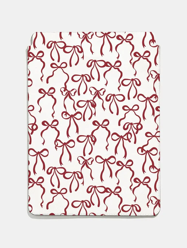 study use folio Home Office Burgundy Bows Tablet Sleeve