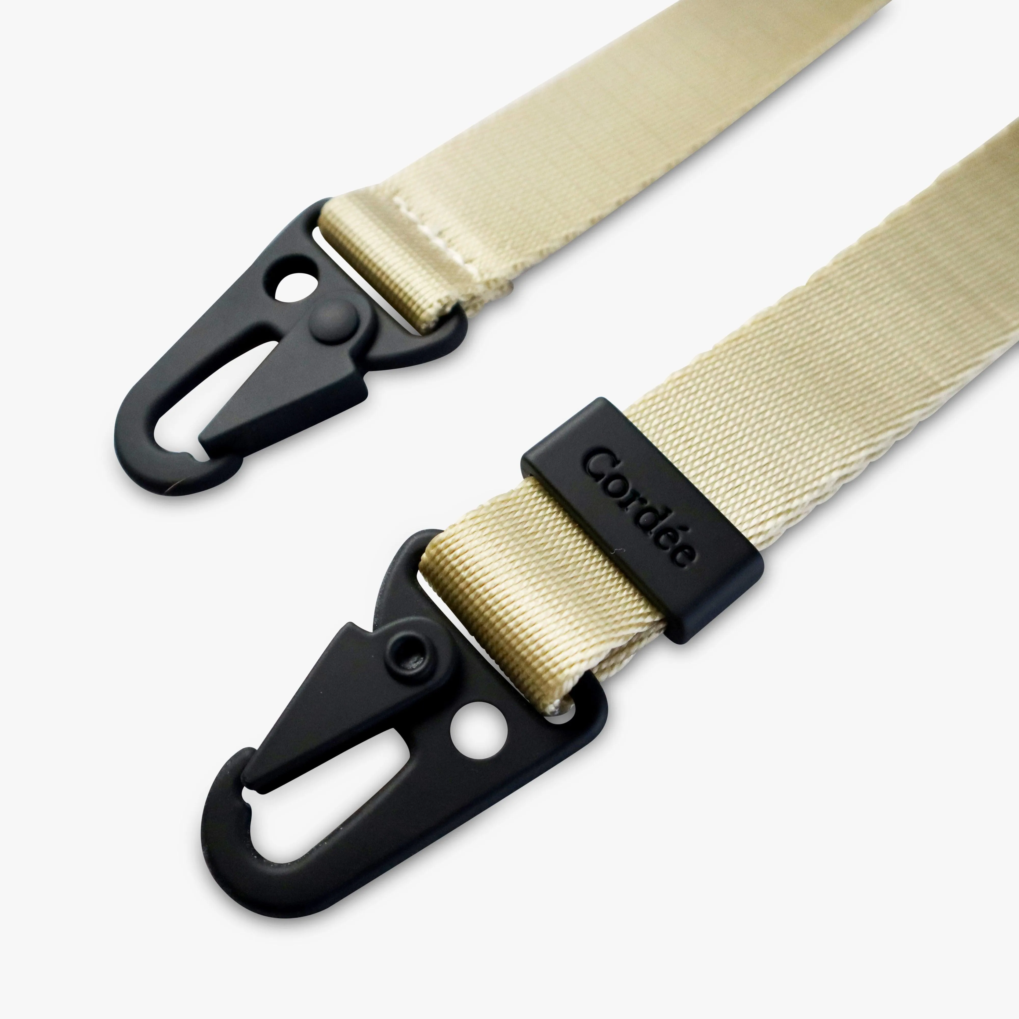 Neck Lanyard Carabiner Phone Strap Beige
