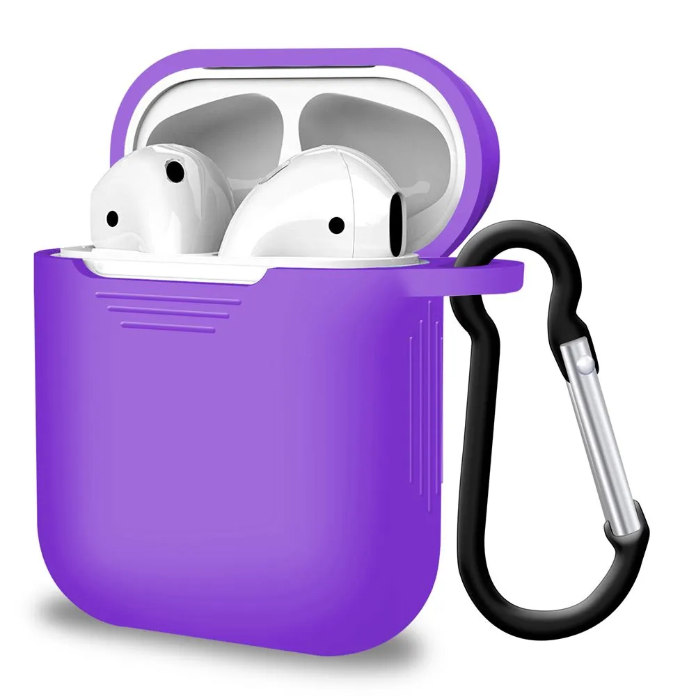 custom pattern airpods protector lightweight ergonomic neon pocket silicone airpods protector Purple Airpod Case for Apple Airpods