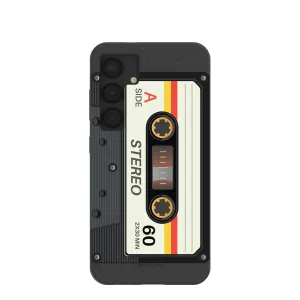 Black Cassette Samsung Galaxy S25 Case Matte Coating Finish