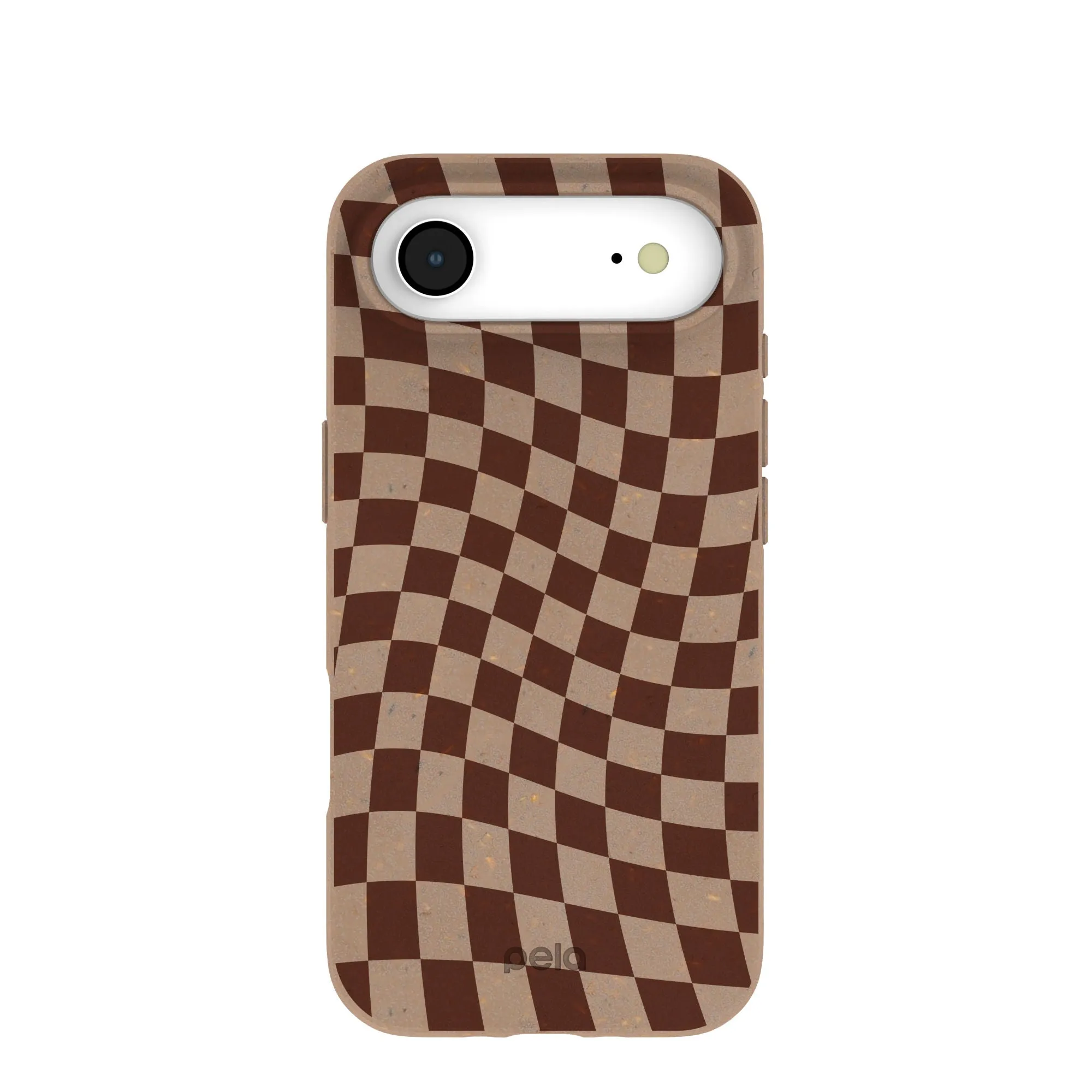Chocolate Brown Cafe Check iPhone Air Case Reusable Material Stylish Layer Texture