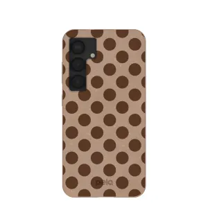Chocolate Brown Cocoa Sprinkle Samsung Galaxy S25 Case Tough Exterior