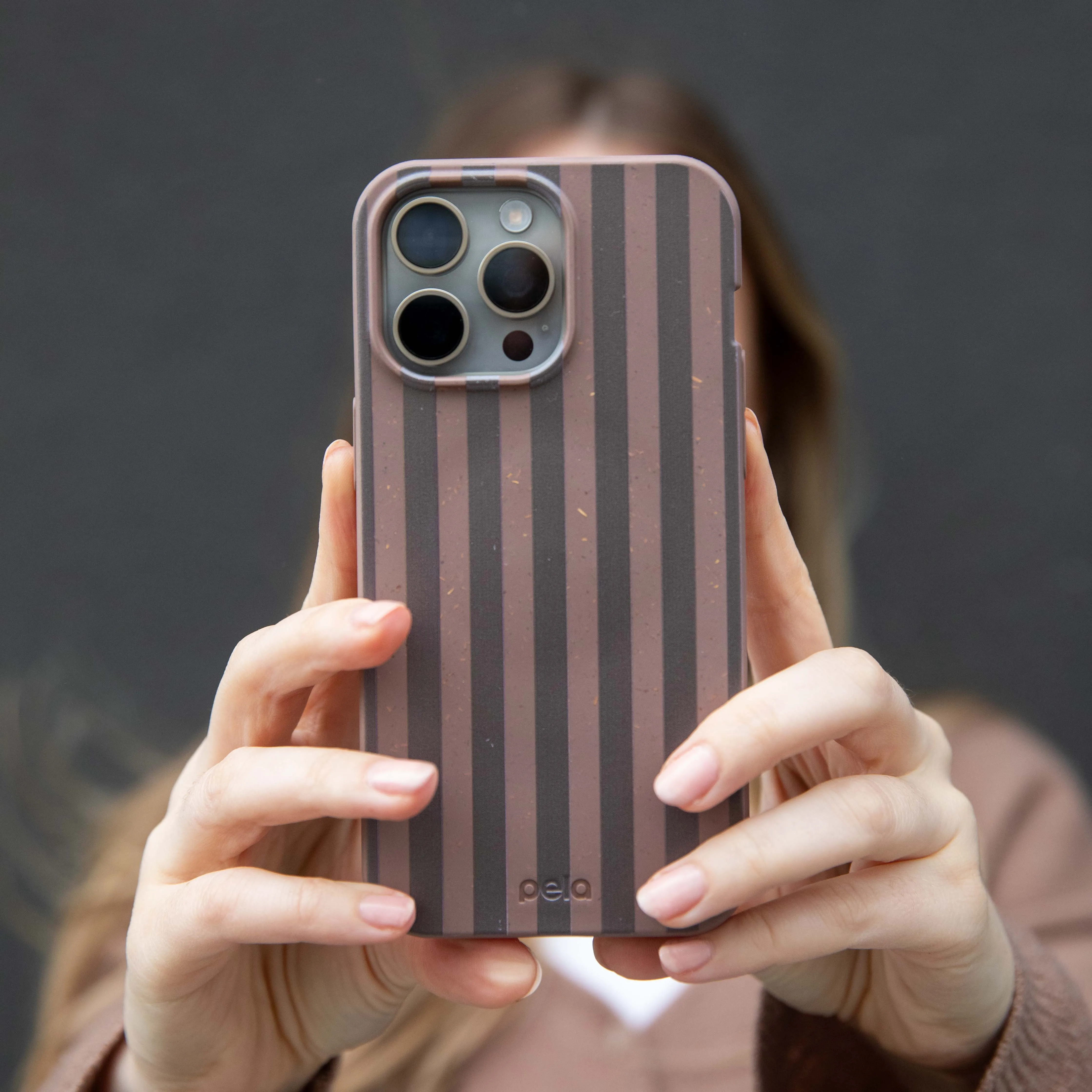 Chocolate Brown Cocoa Stripes iPhone Air Case Shock Absorbing Marble Texture