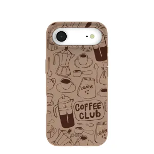 Unique Pattern Flexible Grip Texture Chocolate Brown Coffee Club iPhone Air Case