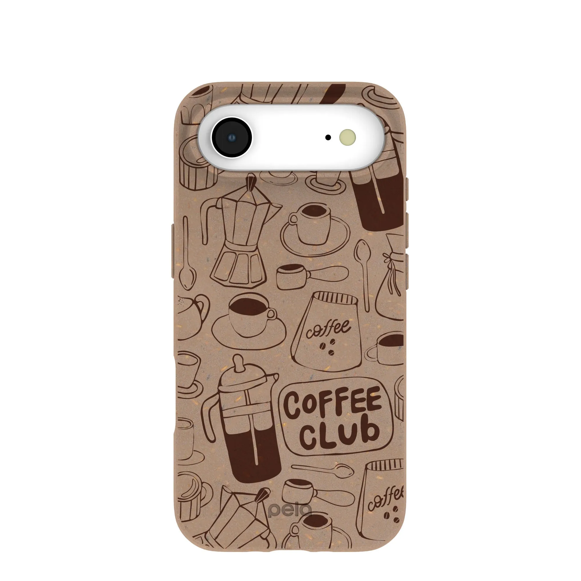 Unique Pattern Flexible Grip Texture Chocolate Brown Coffee Club iPhone Air Case
