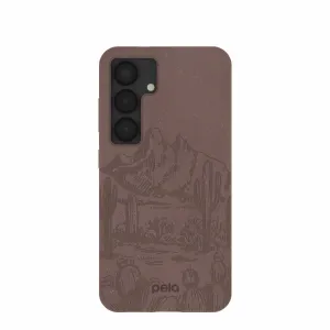 Chocolate Brown Desert Run Samsung Galaxy S25 Case Vivid Finish
