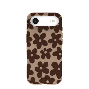 Textured Comfort Chocolate Brown Earthy Blooms iPhone Air Case
