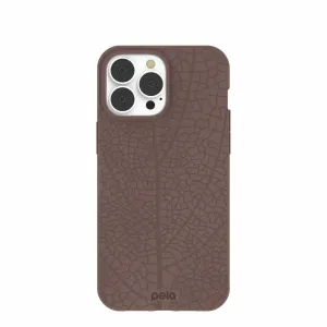 Protective Finish Chocolate Brown Leaf Veins iPhone 13 Pro Max Case