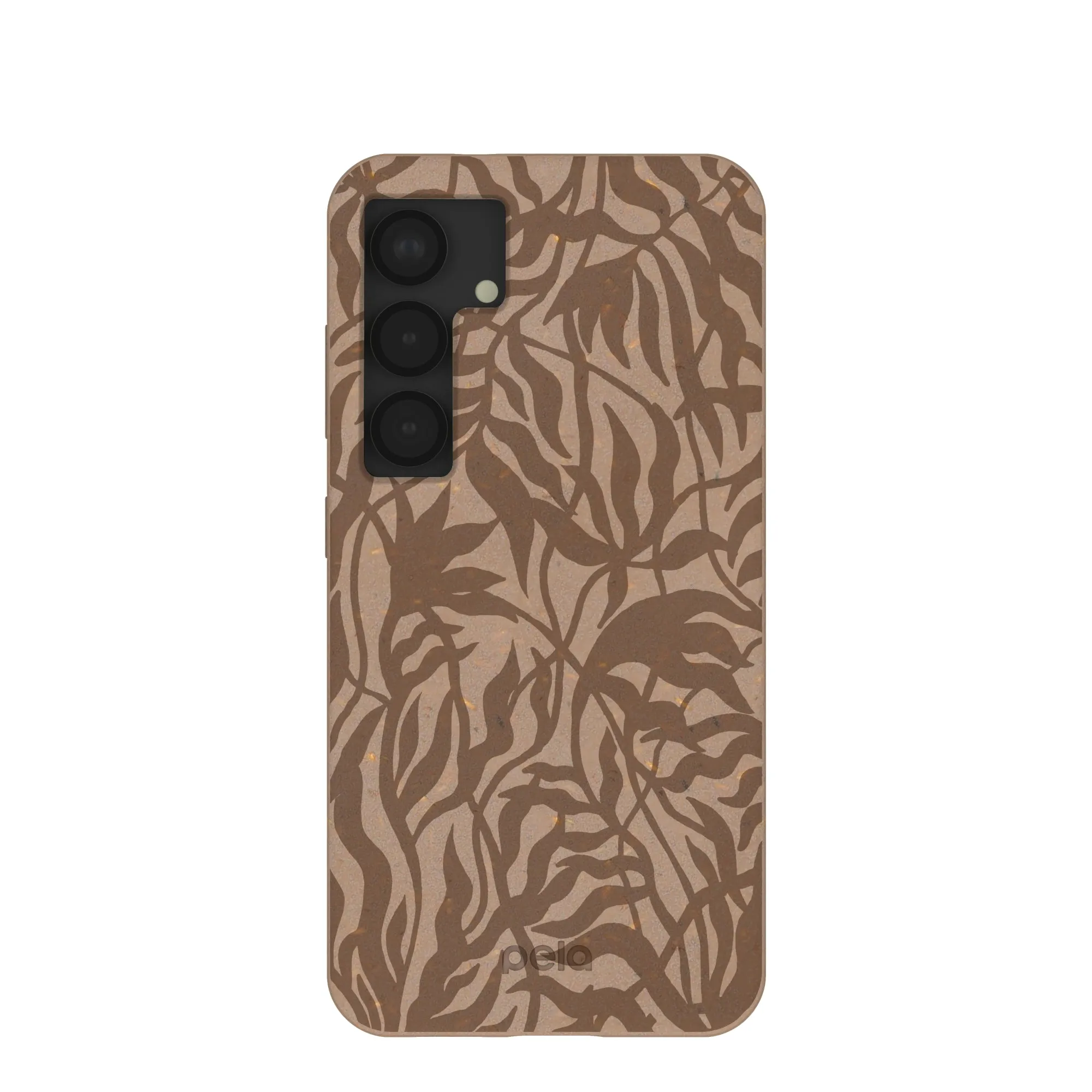 easy installation Chocolate Brown Rustic Leaves Samsung Galaxy S25 Case