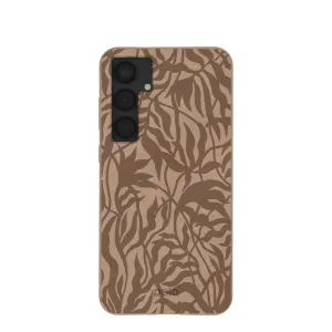 Daily Carry Flexible Pattern Chocolate Brown Rustic Leaves Samsung Galaxy S25 (Plus) Case