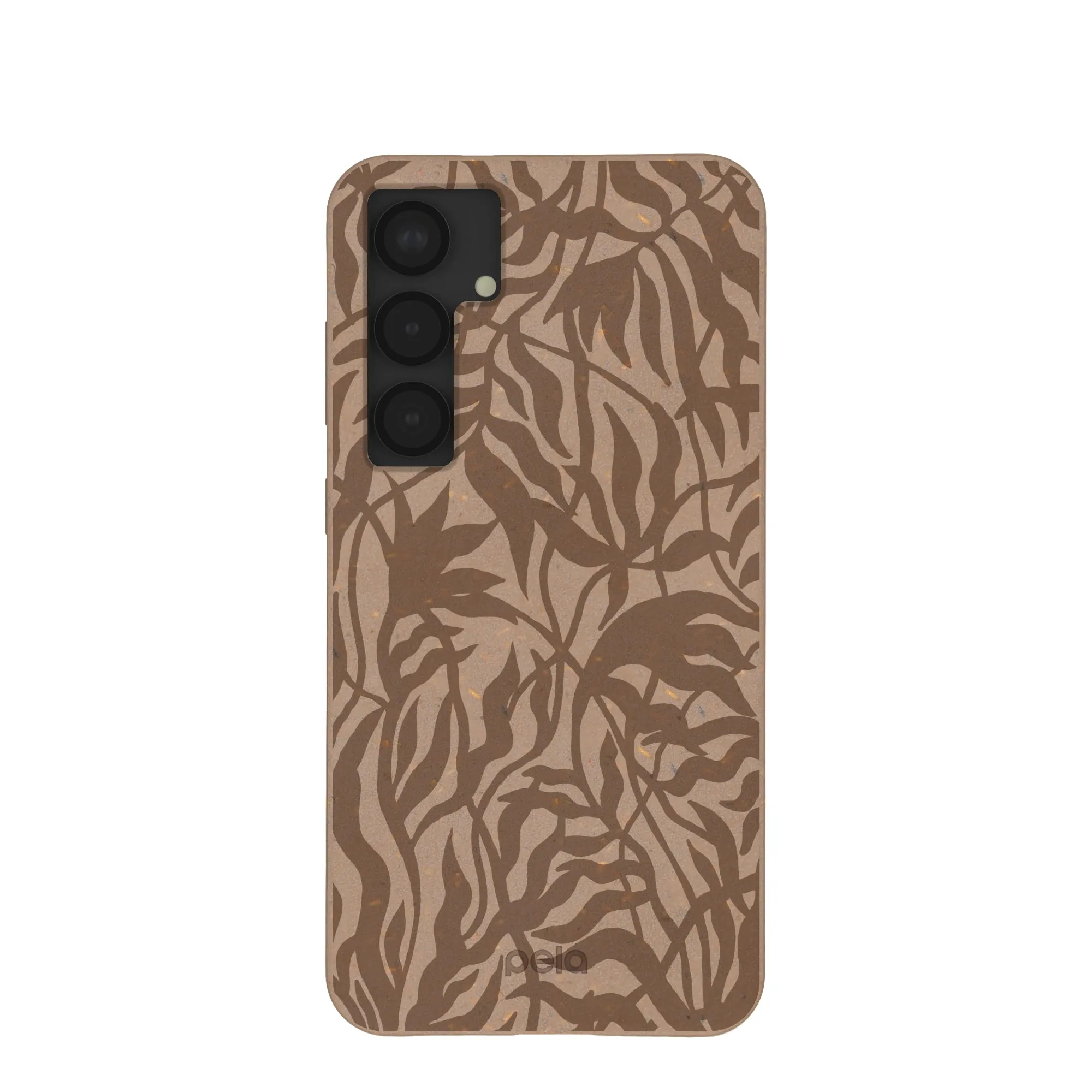 Daily Carry Flexible Pattern Chocolate Brown Rustic Leaves Samsung Galaxy S25 (Plus) Case