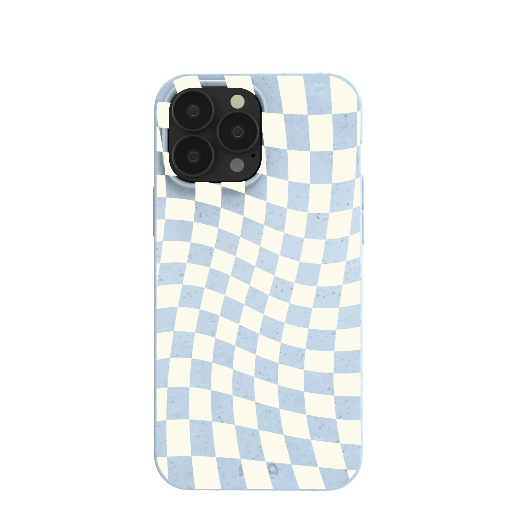 Hard Plastic Powder Blue Warped Checkers iPhone 13 Pro Max Case