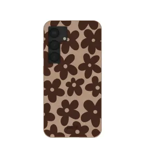 Chocolate Brown Earthy Blooms Samsung Galaxy S25 Case Matte Layer