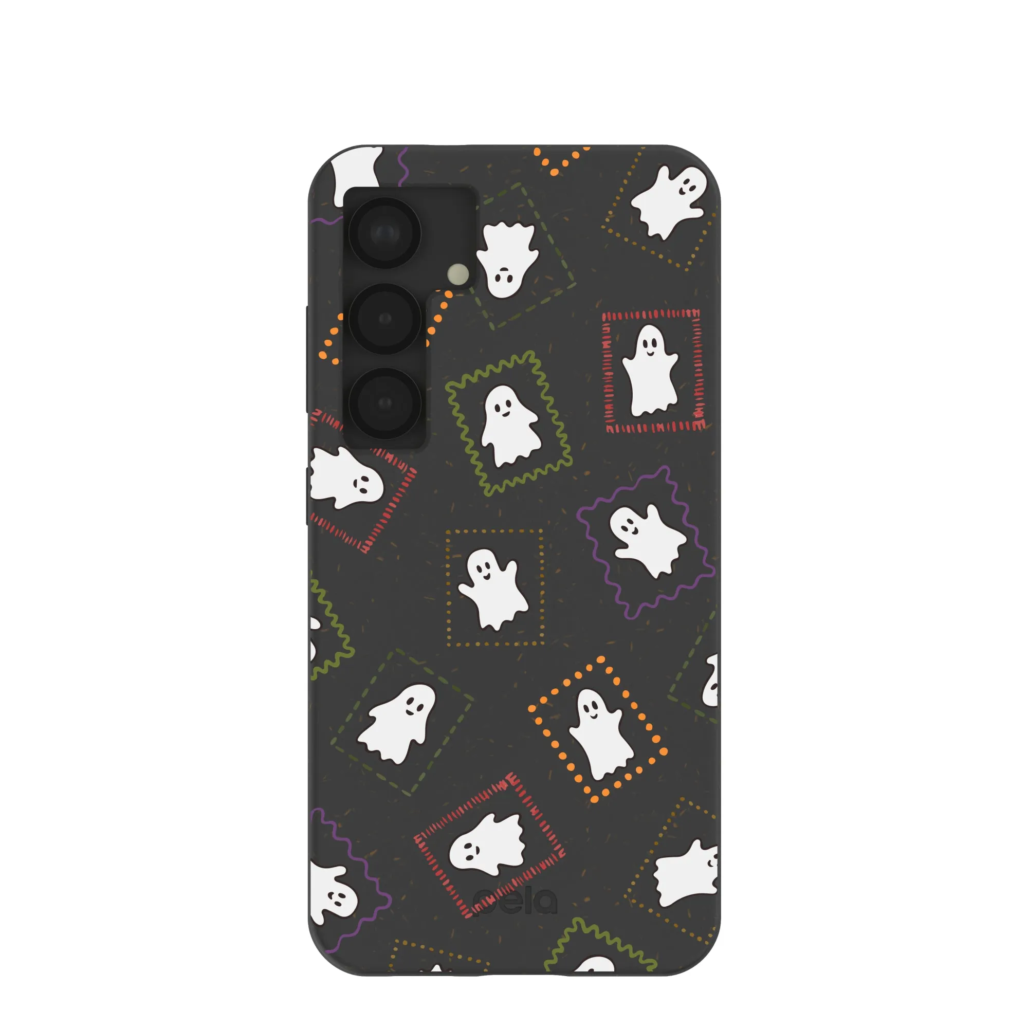 Colorful Accent Black Ghost Stamps Samsung Galaxy S25 Case