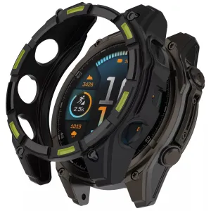 Drop Guard Garmin Fenix 8 - 47mm SOLAR Rugged TPU Case (Black/Green)