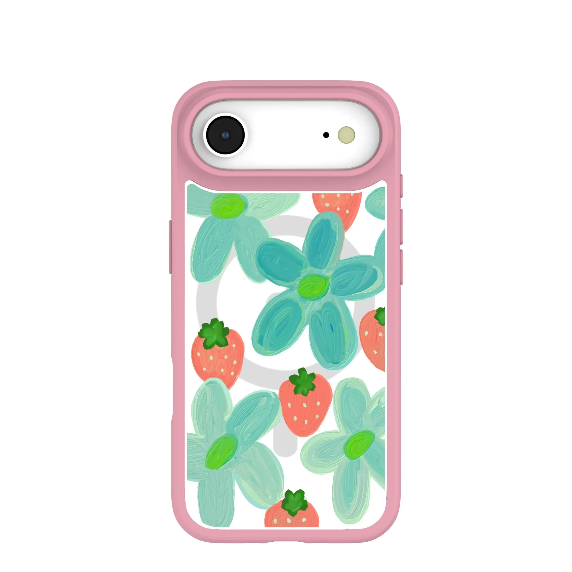 Clear Berry Belle iPhone Air Case With Petal Pink Ridge (MagSafe included) Glossy surface Classic Design