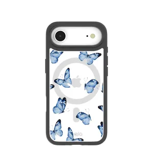Protective Design Layer Ergonomic Shape Clear Blue Butterflies iPhone Air Case With Noir Ridge (MagSafe included)