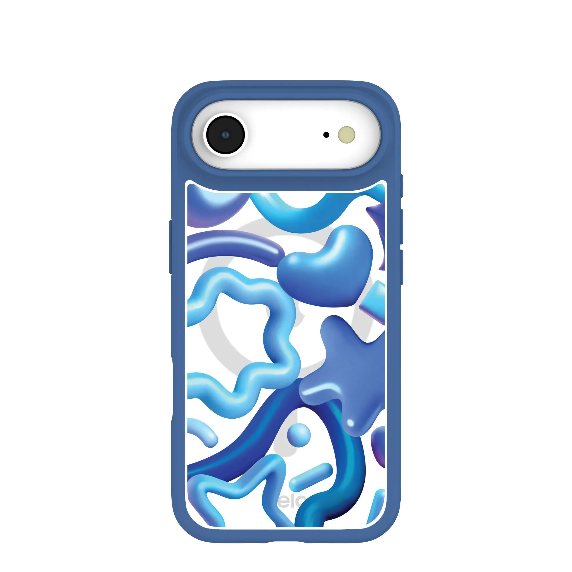 Gloss Texture Metal Texture Clear Blue Chrome iPhone Air Case With True Blue Ridge (MagSafe included)