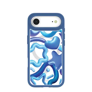 Gloss Texture Metal Texture Clear Blue Chrome iPhone Air Case With True Blue Ridge (MagSafe included)