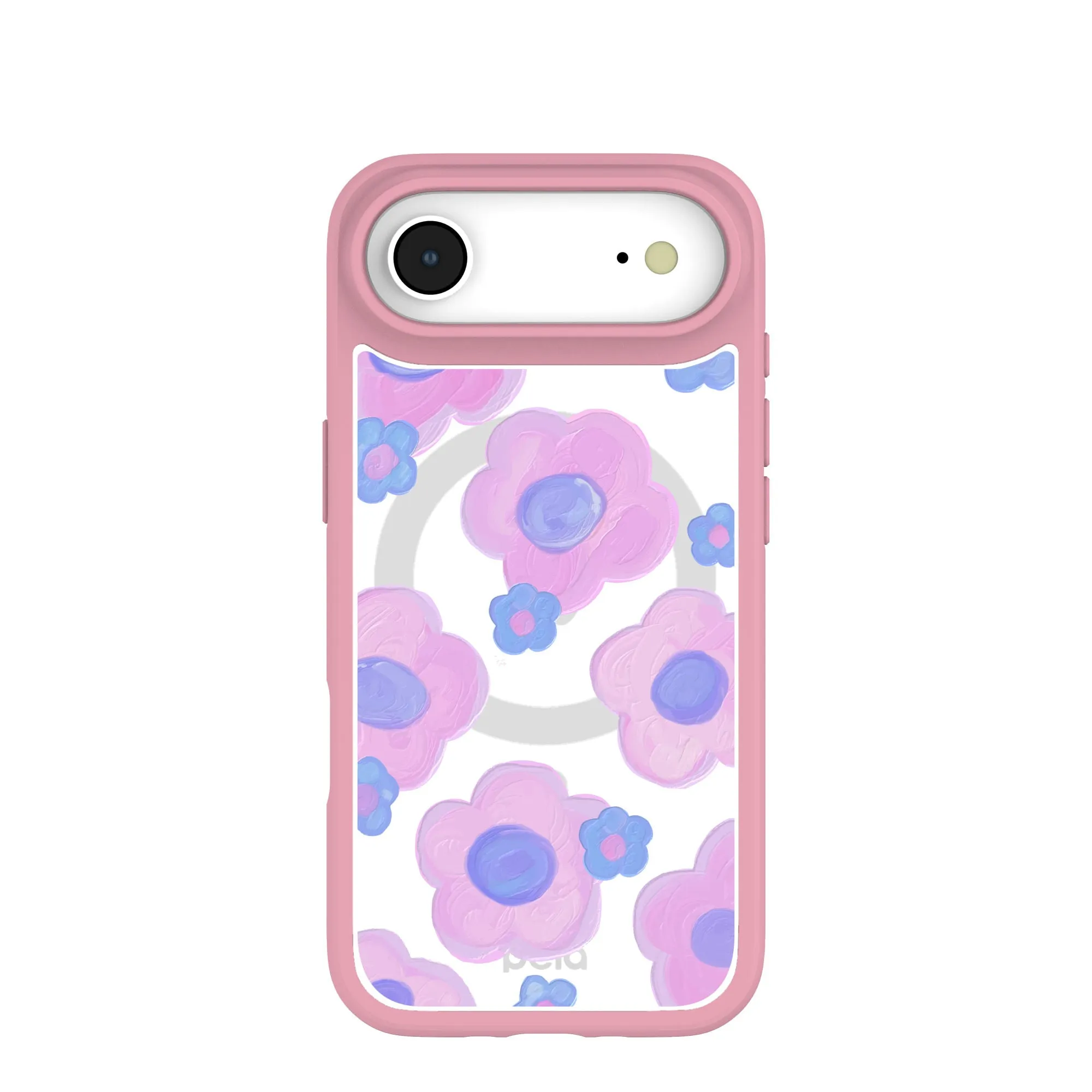 Clear Blush Bloom iPhone Air Case With Petal Pink Ridge (MagSafe included) Smooth Edges