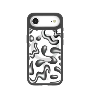 Clear Chrome Doodles iPhone Air Case With Noir Ridge (MagSafe included) Minimal Shield Hybrid Edge Finish