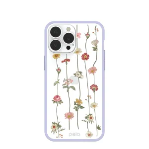 Modern Touch Smooth Lining Clear Floral Vines iPhone 13 Pro Max Case With Lavender Ridge