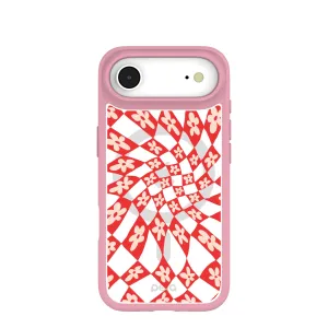 Clear Funky Fleurs iPhone Air Case With Petal Pink Ridge (MagSafe included) Minimal Aesthetic