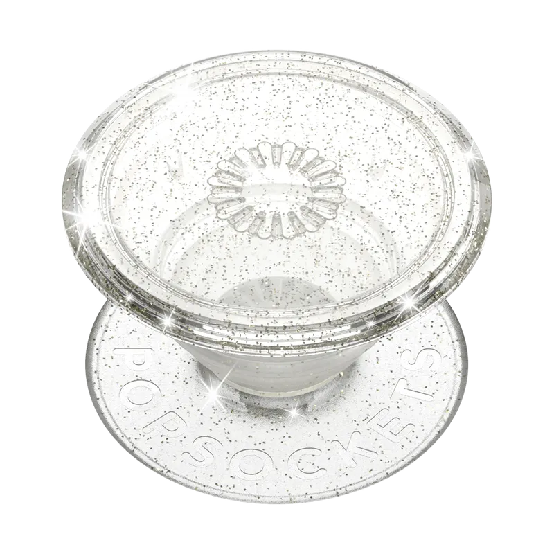 Style Ultra Grip Clear Glitter Silver PopGrip