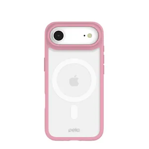 Strong protection Clear iPhone Air Case with Petal Pink Ridge (MagSafe Included)