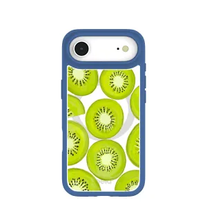 Clear Kiwi Slices iPhone Air Case With True Blue Ridge (MagSafe included) Clear Back Non Slip Surface