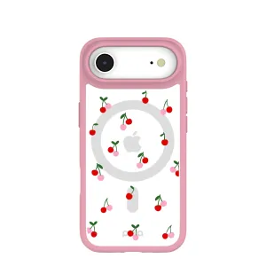 Clear Little Cherries iPhone Air Case With Petal Pink Ridge (MagSafe included) Light Touch Comfort Build