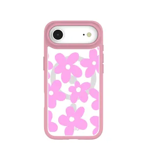 Clear Pink Blooms iPhone Air Case With Petal Pink Ridge (MagSafe included) Hybrid Frame Creative Style