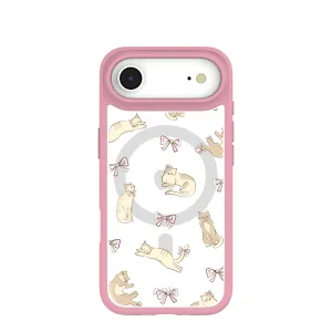 Matte Look Finish Clear Purrfection iPhone Air Case With Petal Pink Ridge (MagSafe included)