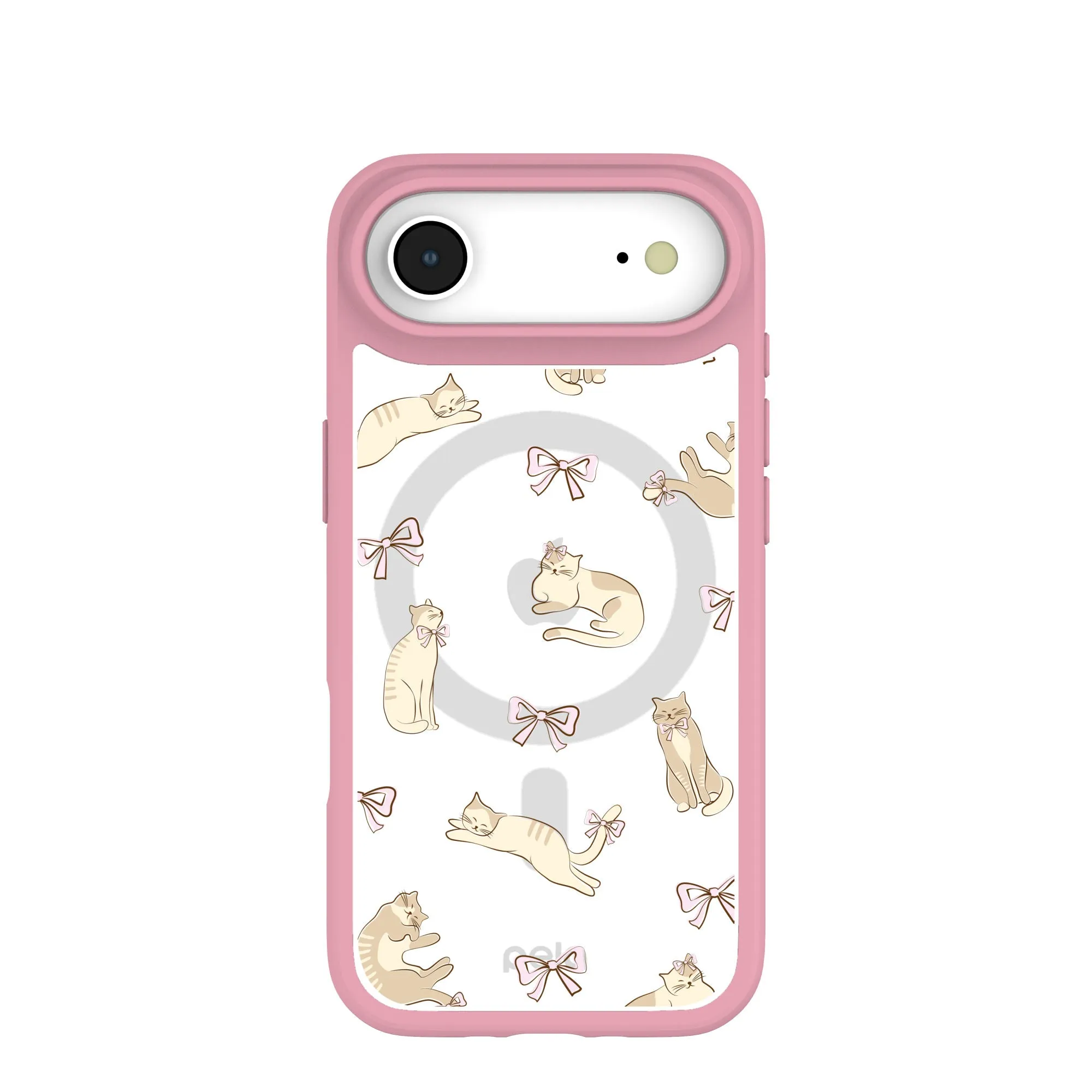 Matte Look Finish Clear Purrfection iPhone Air Case With Petal Pink Ridge (MagSafe included)