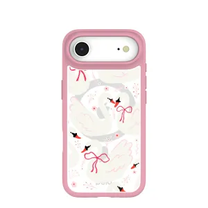 Clear Swan Garden iPhone Air Case With Petal Pink Ridge (MagSafe included) Creative Design Travel Ready
