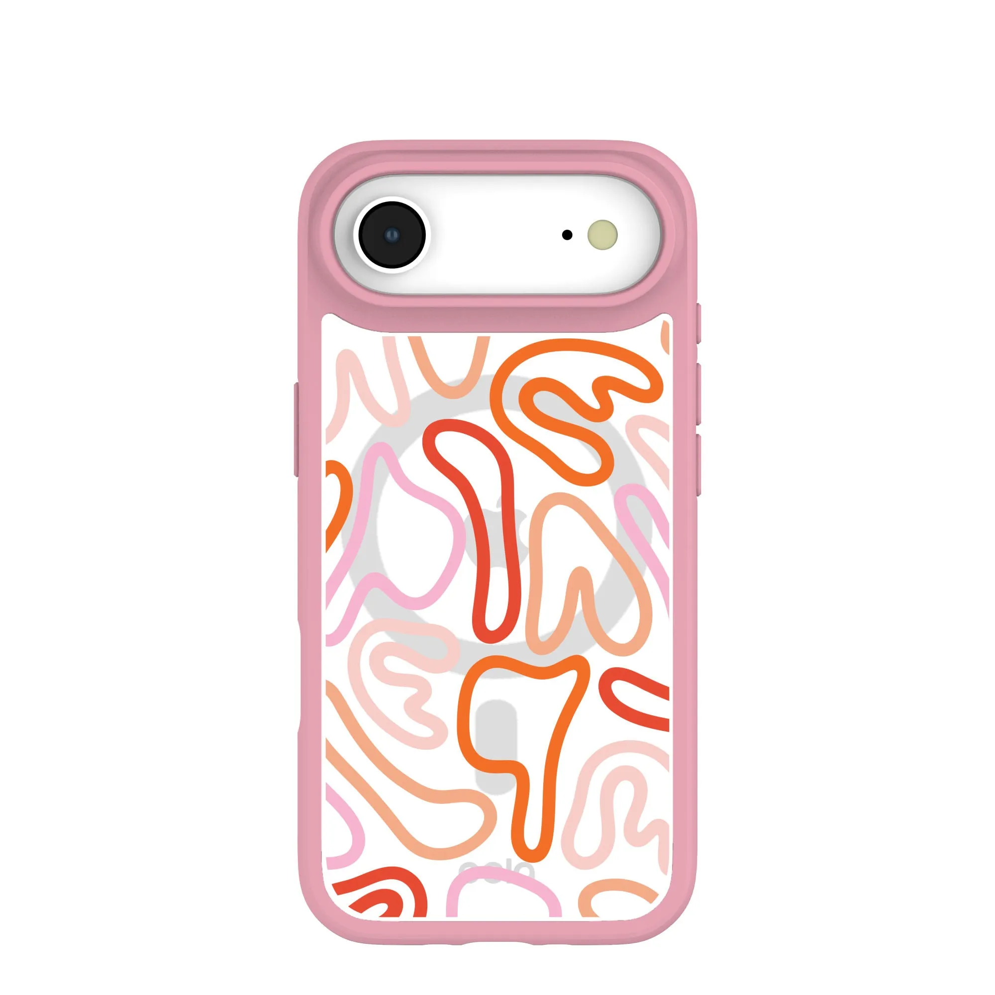Clear Sweet Doodles iPhone Air Case With Petal Pink Ridge (MagSafe included) Elegant Build Texture Scratchproof Surface