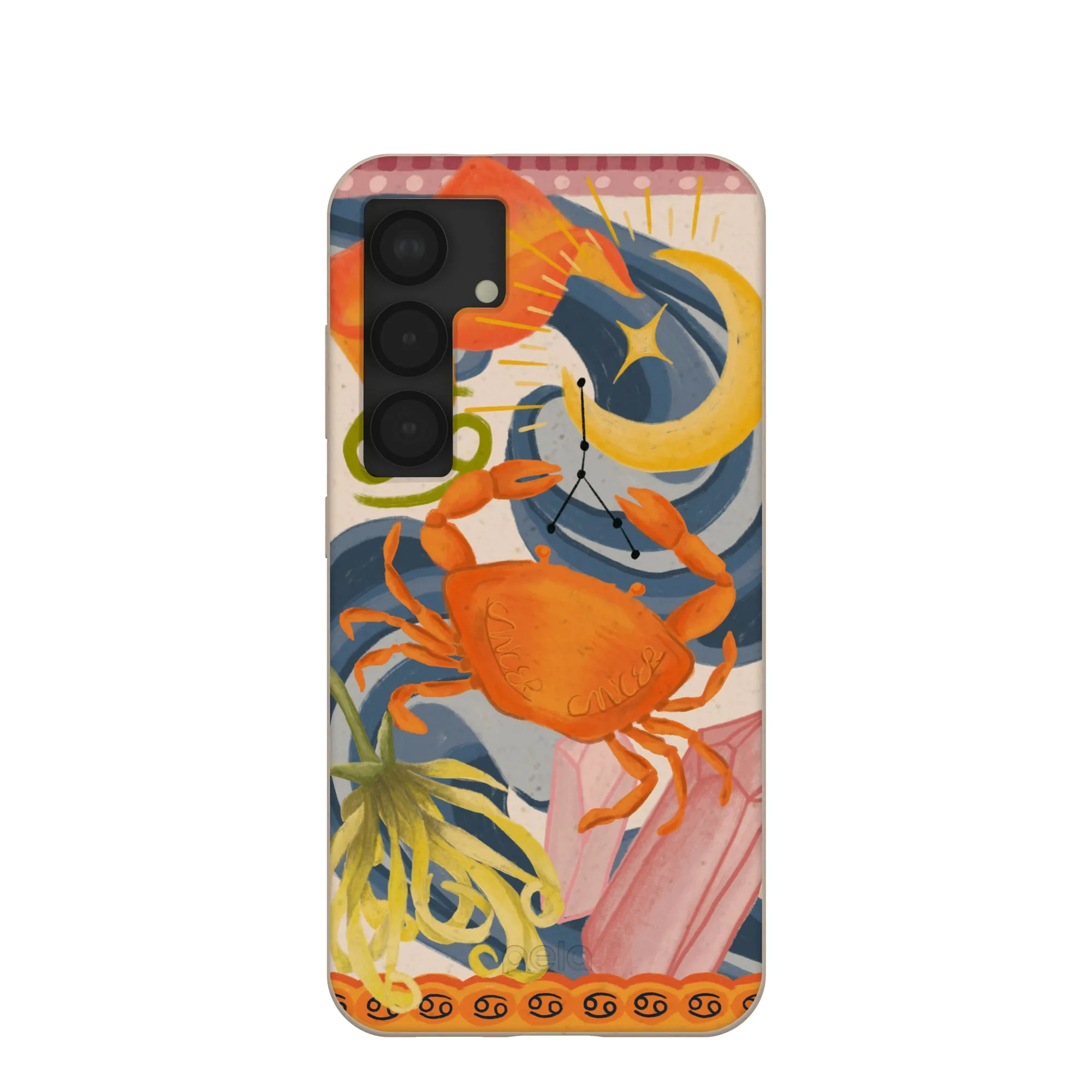 Gradient Finish Seashell Cancer Crab Samsung Galaxy S25 Case