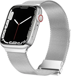 Apple Watch Milanese Strap with Buckle (Silver) Comfort Focused Design