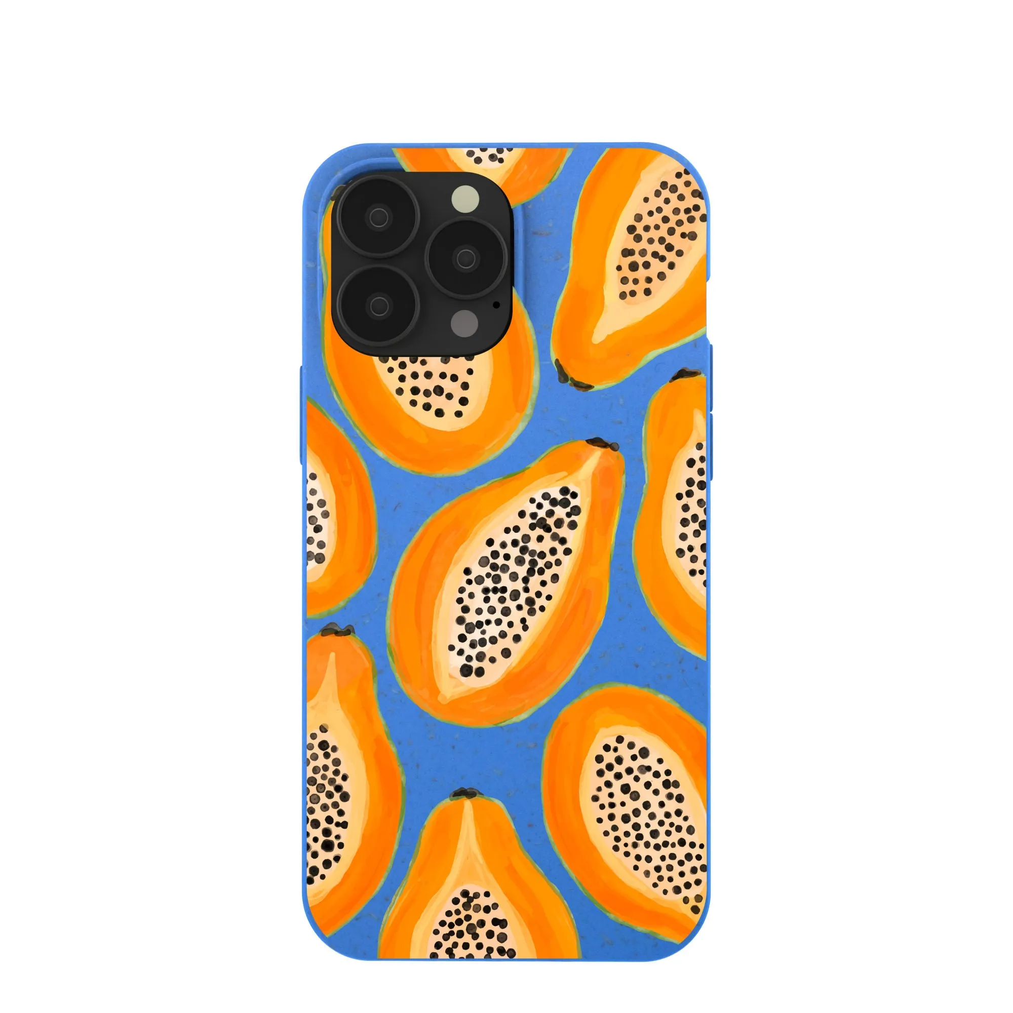 Electric Blue Juicy Papayas iPhone 13 Pro Max Case Modern Texture Build