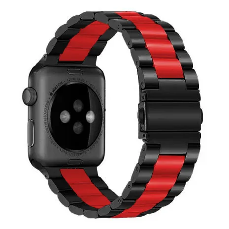 Everyday Essential Apple Watch Steel Strap (Black/Red)