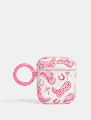 Coquette Cowgirl AirPods Case sleek ergonomic portable leather airpods case handcrafted leather airpods cover