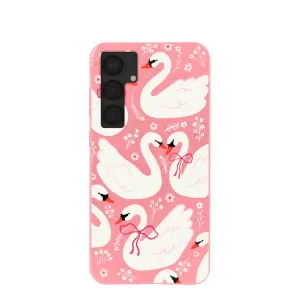 Bubblegum Pink Swan Garden Samsung Galaxy S25 (Plus) Case Urban Design