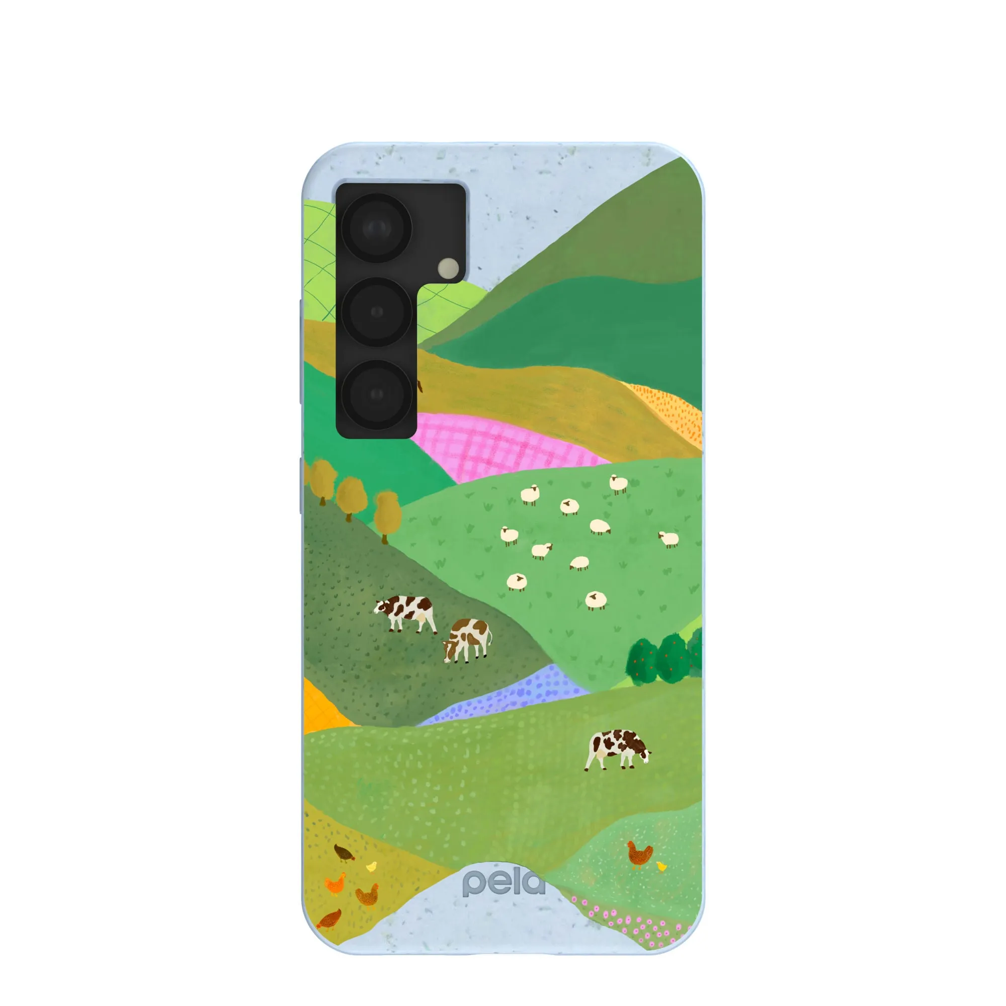 Powder Blue Farm Tales Samsung Galaxy S25 Case Daily Essential Smooth Form Texture