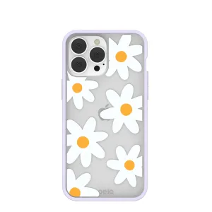 Modern Design Color Layer Clear Daisy iPhone 13 Pro Max Case With Lavender Ridge