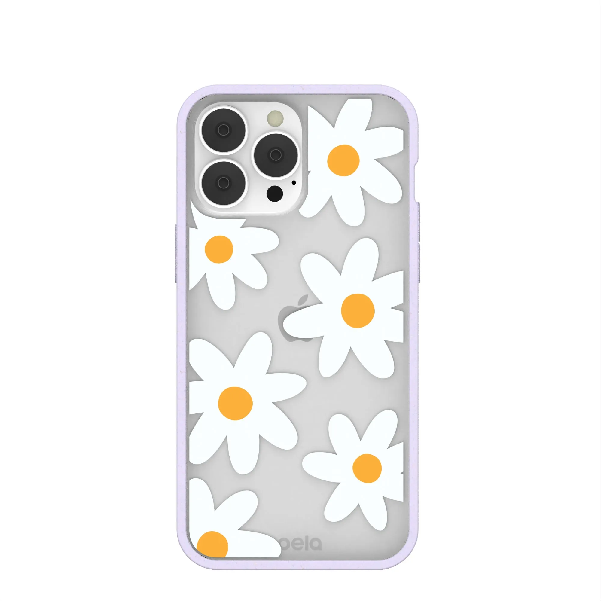 Modern Design Color Layer Clear Daisy iPhone 13 Pro Max Case With Lavender Ridge